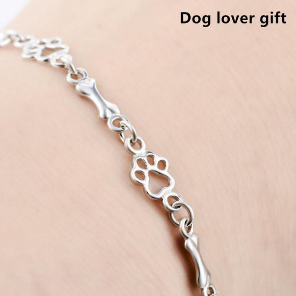 Pure Silver Paw & Bone Bracelet