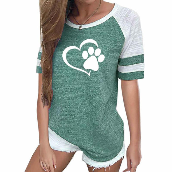 Paw Print In Heart Tee