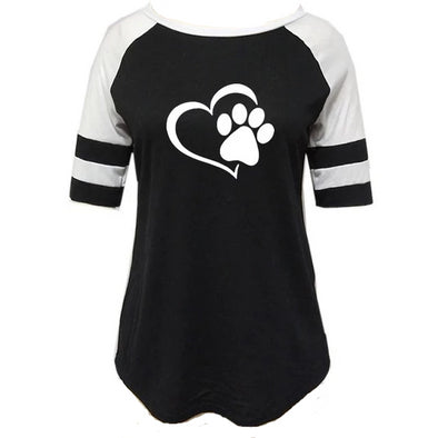 Paw Print In Heart Tee