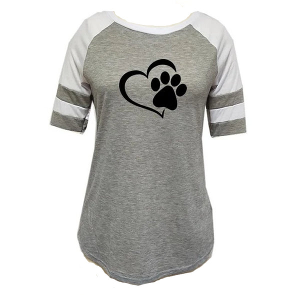 Paw Print In Heart Tee