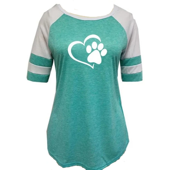 Paw Print In Heart Tee